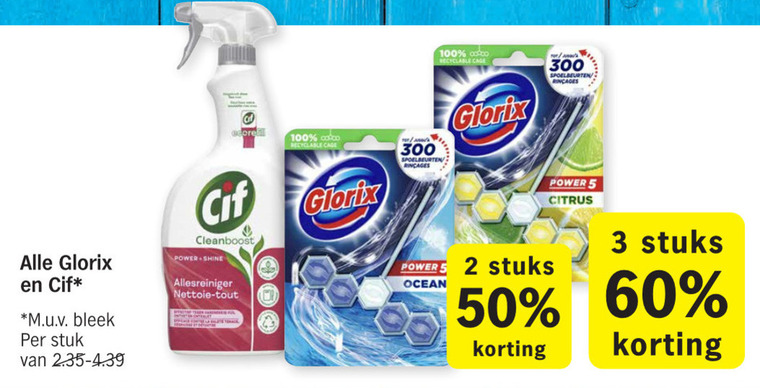 Cif   bleekmiddel, toiletblok folder aanbieding bij  Albert Heijn - details