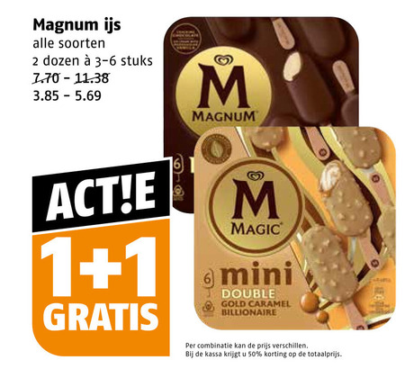 Magnum   ijslollies folder aanbieding bij  Poiesz - details