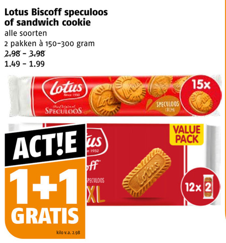 Lotus   biscuits, speculaas folder aanbieding bij  Poiesz - details