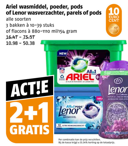 Ariel   wasmiddel folder aanbieding bij  Poiesz - details