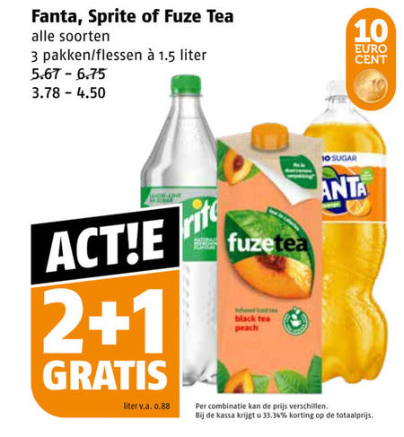 Fuze Tea   frisdrank, ice tea folder aanbieding bij  Poiesz - details