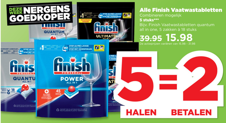 Finish   vaatwasmiddel folder aanbieding bij  Plus - details