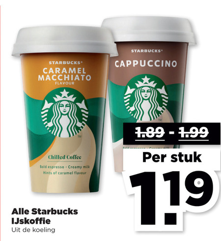 Starbucks   ijskoffie folder aanbieding bij  Plus - details