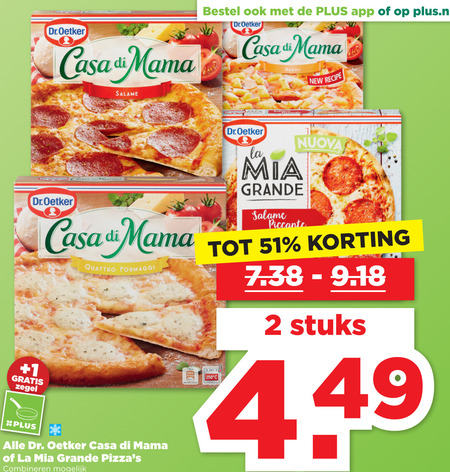 Dr Oetker   diepvriespizza folder aanbieding bij  Plus - details