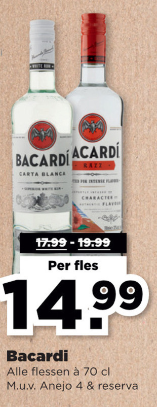 Bacardi   rum folder aanbieding bij  Plus - details
