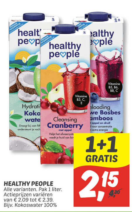 Healthy People   vruchtensap folder aanbieding bij  Dekamarkt - details