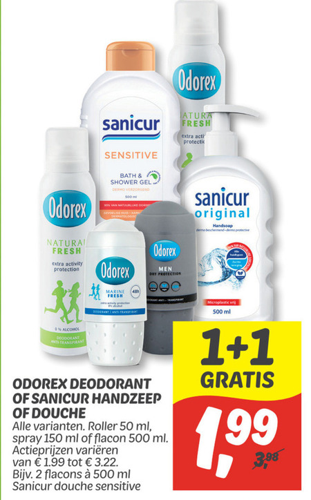 Sanicur   handzeep, deodorant folder aanbieding bij  Dekamarkt - details