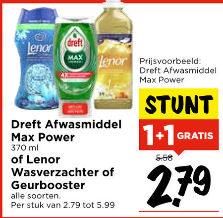 Dreft   wasverzachter, afwasmiddel folder aanbieding bij  Vomar - details