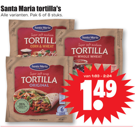 Santa Maria   tortilla folder aanbieding bij  Dirk - details