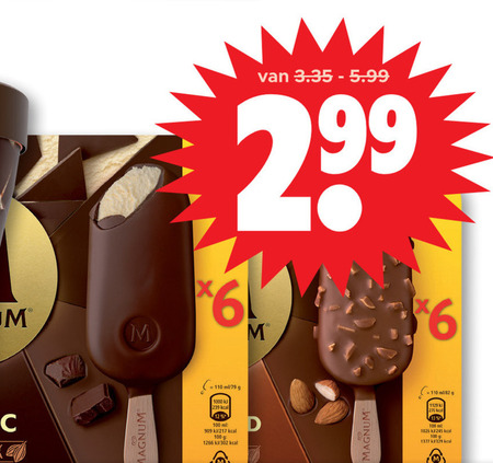 Magnum   ijslollies folder aanbieding bij  Dirk - details