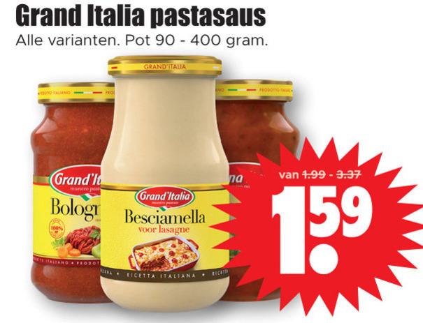 Grand Italia   pastasaus folder aanbieding bij  Dirk - details