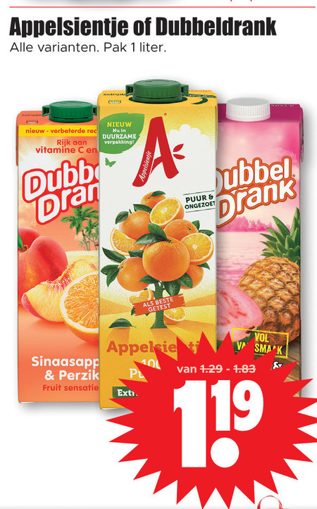 Appelsientje   fruitdrank folder aanbieding bij  Dirk - details