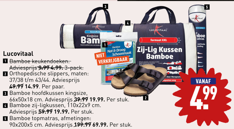 ergens aanbidden Opa Lucovitaal hoofdkussen, matras folder aanbieding bij Aldi - details