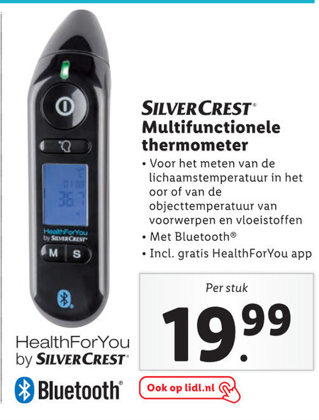 SilverCrest   voorhoofdthermometer folder aanbieding bij  Lidl - details