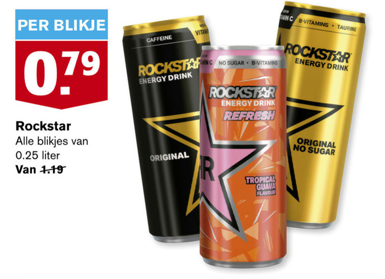 Rockstar   energiedrank folder aanbieding bij  Hoogvliet - details