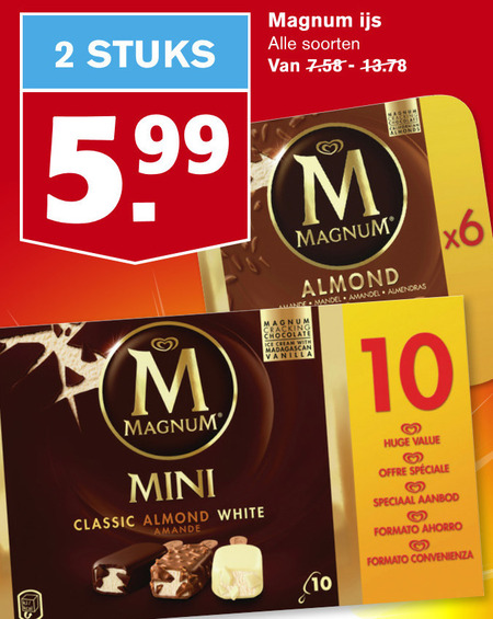 Magnum   ijslollies folder aanbieding bij  Hoogvliet - details