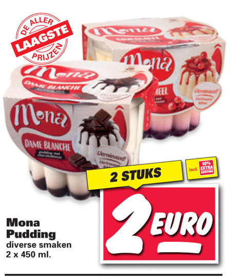 Mona   pudding folder aanbieding bij  Nettorama - details