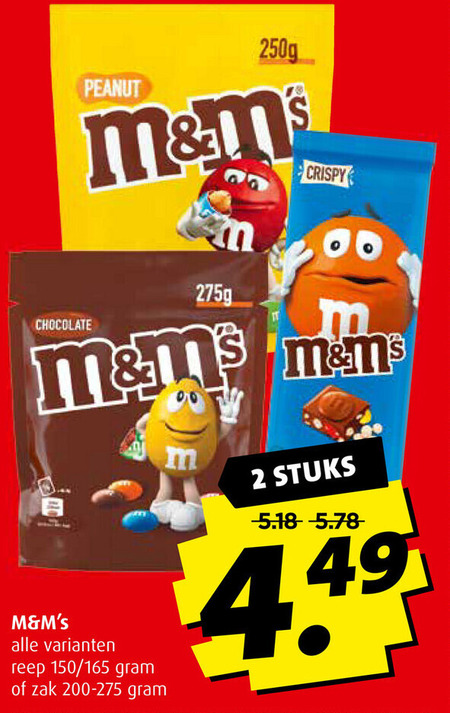 M en Ms   chocoladepindas folder aanbieding bij  Boni - details