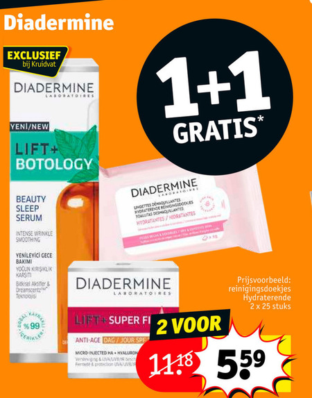 Diadermine   reinigingsdoekje folder aanbieding bij  Kruidvat - details