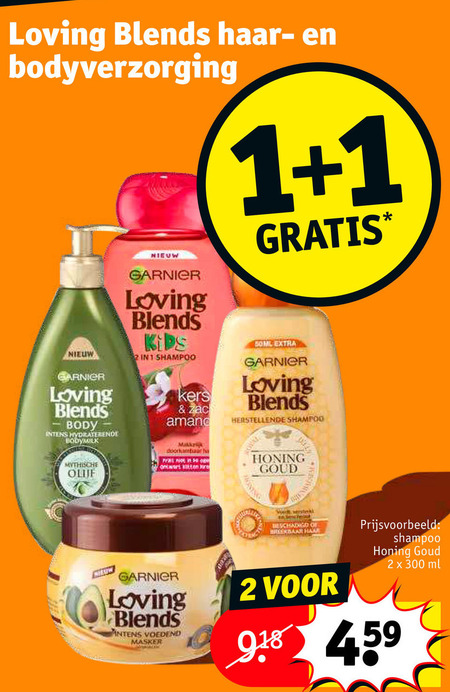 Garnier Loving Blends   shampoo, bodylotion folder aanbieding bij  Kruidvat - details