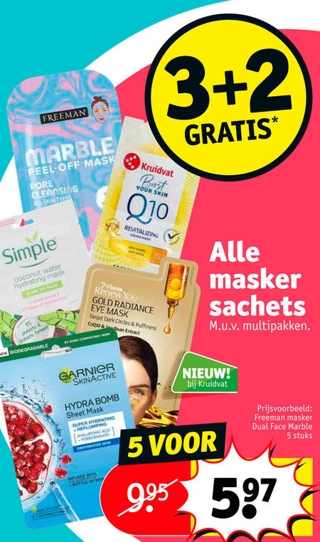 Alle merken   gezichtsmasker folder aanbieding bij  Kruidvat - details