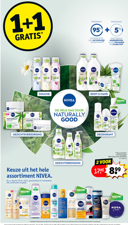 Nivea   gezichtsreiniging, douchegel folder aanbieding bij  Kruidvat - details