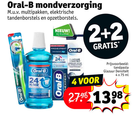 Oral-B   tandenborstel, mondwater folder aanbieding bij  Kruidvat - details