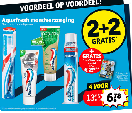 Aquafresh   tandpasta folder aanbieding bij  Kruidvat - details