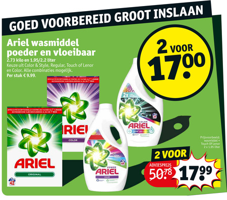 Ariel   wasmiddel folder aanbieding bij  Kruidvat - details