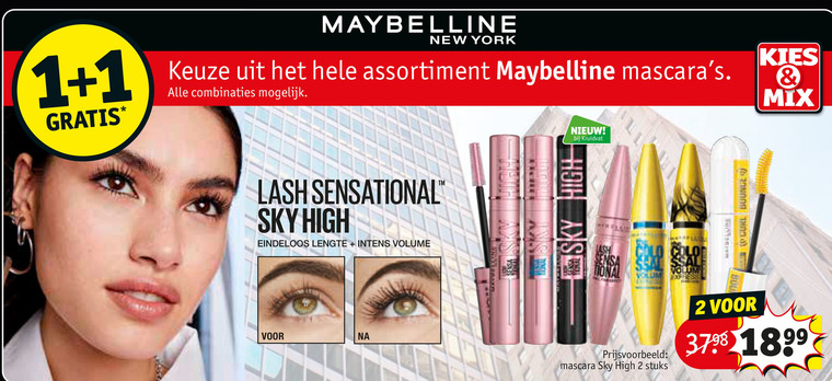 Maybelline   cosmetica, mascara folder aanbieding bij  Kruidvat - details