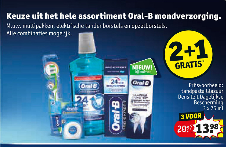 Oral-B   tandpasta, tandenborstel folder aanbieding bij  Kruidvat - details