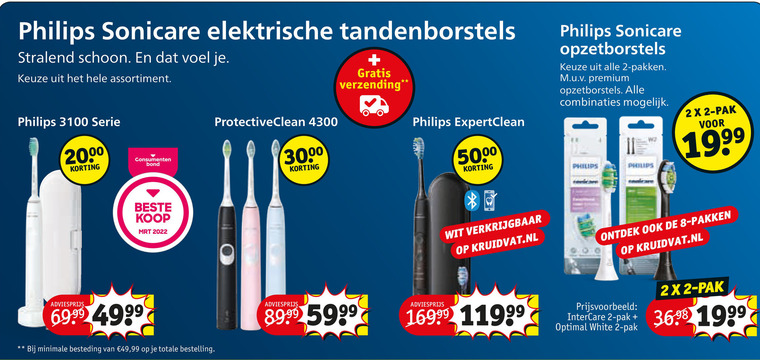Philips   opzetborstel, electrische tandenborstel folder aanbieding bij  Kruidvat - details
