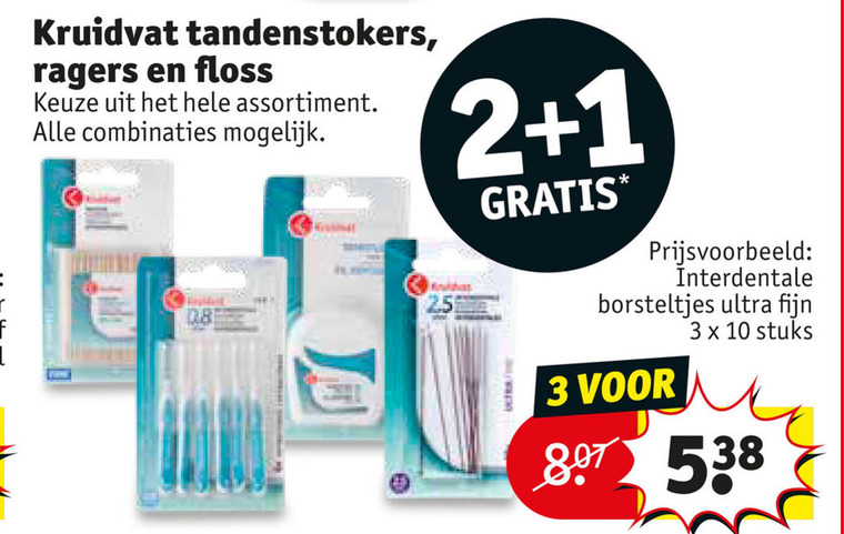 Kruidvat Huismerk   interdentale ragers, flosdraad folder aanbieding bij  Kruidvat - details