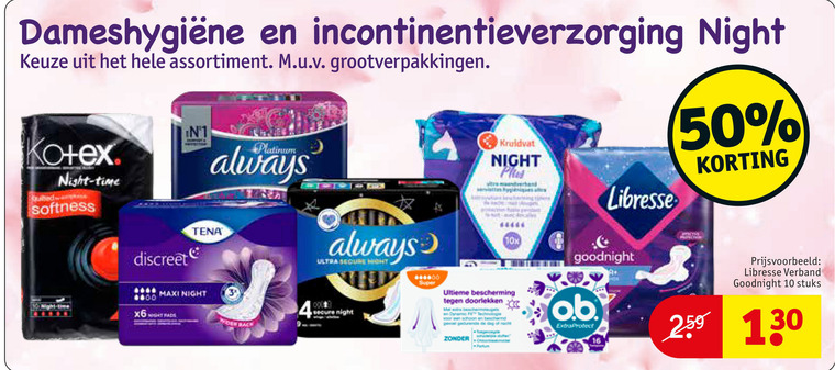 Libresse   tampons, maandverband folder aanbieding bij  Kruidvat - details