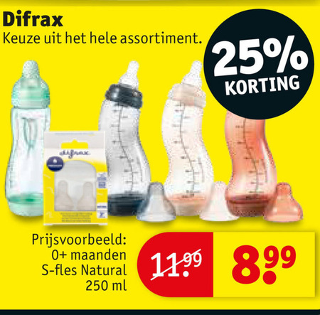 Difrax   flesspeen, babyflesje folder aanbieding bij  Kruidvat - details