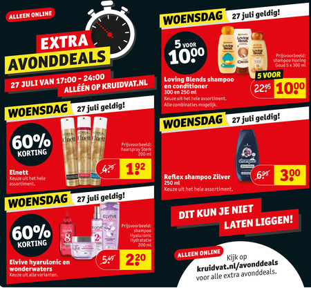 Elnett   shampoo, hairspray folder aanbieding bij  Kruidvat - details