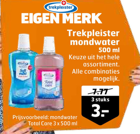 Trekpleister Huismerk   mondwater folder aanbieding bij  Trekpleister - details