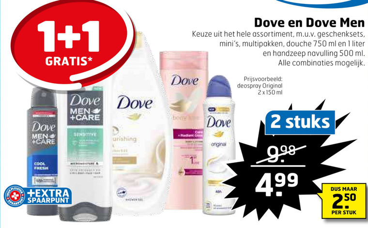 Dove   douchegel, deodorant folder aanbieding bij  Trekpleister - details