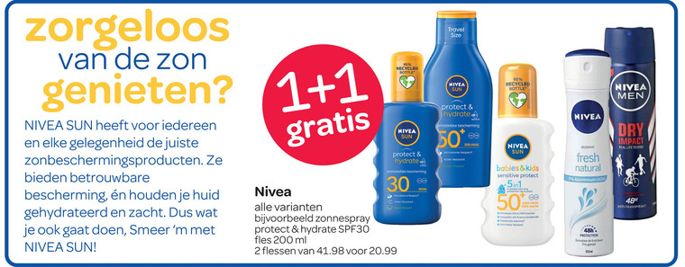 Nivea   zonnebrandolie folder aanbieding bij  Spar - details