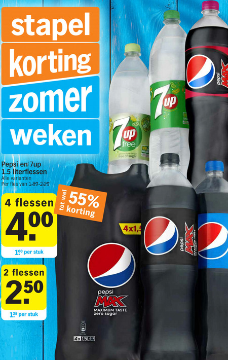 Pepsi   cola, frisdrank folder aanbieding bij  Albert Heijn - details