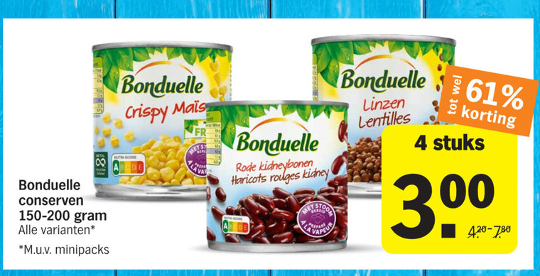 Bonduelle   groenteconserven folder aanbieding bij  Albert Heijn - details