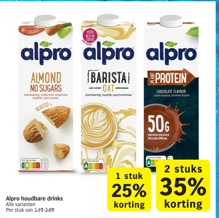 Alpro   soja melk folder aanbieding bij  Albert Heijn - details