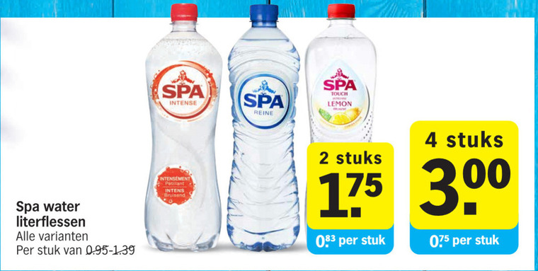 Spa   mineraalwater, fruitdrank folder aanbieding bij  Albert Heijn - details