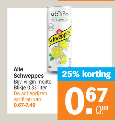 Schweppes   frisdrank folder aanbieding bij  Albert Heijn - details