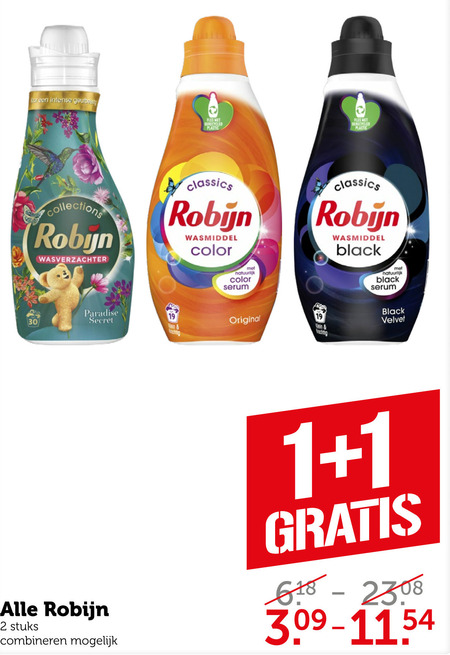 Robijn   wasverzachter, wasmiddel folder aanbieding bij  Coop - details