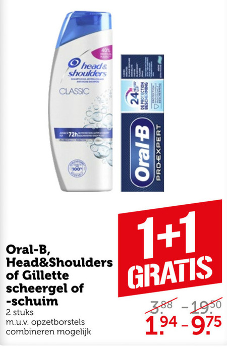 Oral-B   shampoo, scheergel folder aanbieding bij  Coop - details