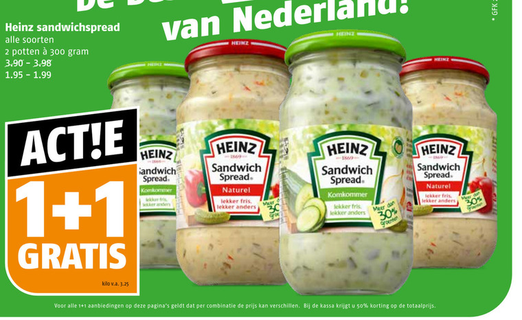 Heinz   sandwich spread folder aanbieding bij  Poiesz - details