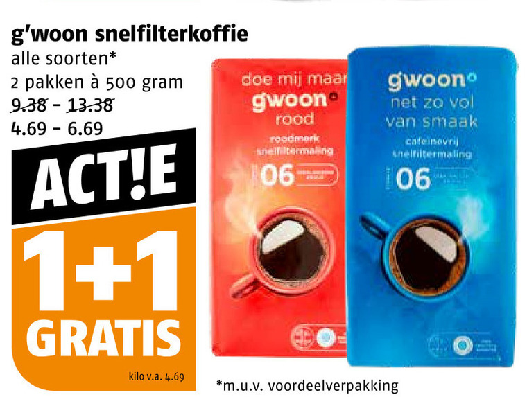 Gwoon   koffie folder aanbieding bij  Poiesz - details