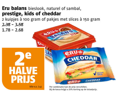 Eru   smeerkaas, cheddar folder aanbieding bij  Poiesz - details