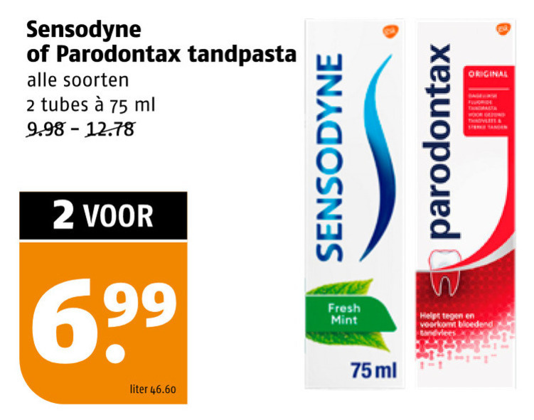 Paradontax   tandpasta folder aanbieding bij  Poiesz - details